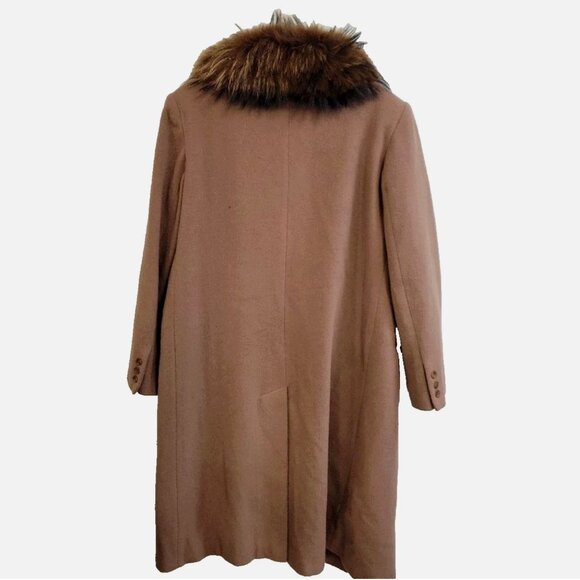 Vintage USA MARVIN RICHARDS 100% Lambswool with Fox Fur Trim Size 12 Penny Lane - Picture 4 of 9